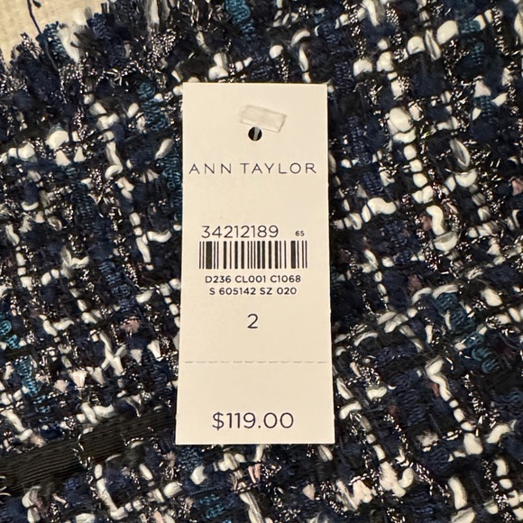 Ann Taylor Tweed Pencil Skirt - Black and Blue - Picture 3 of 3